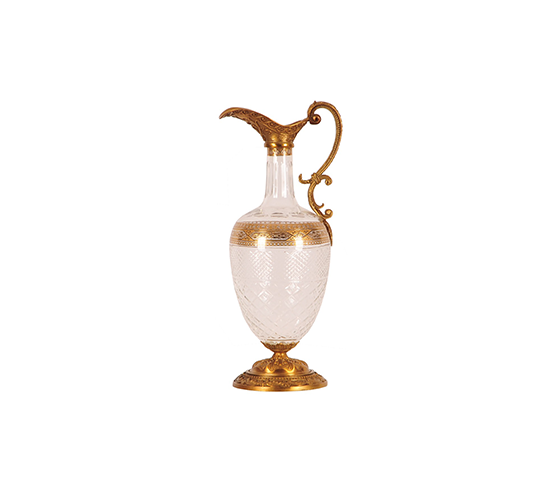 GLass Vase Brass 91 272 16x13x37cm