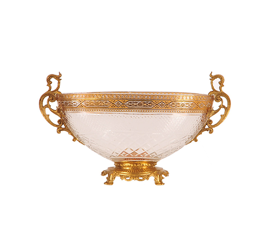 Glass Bowl Brass 91 267 33x12x18cm